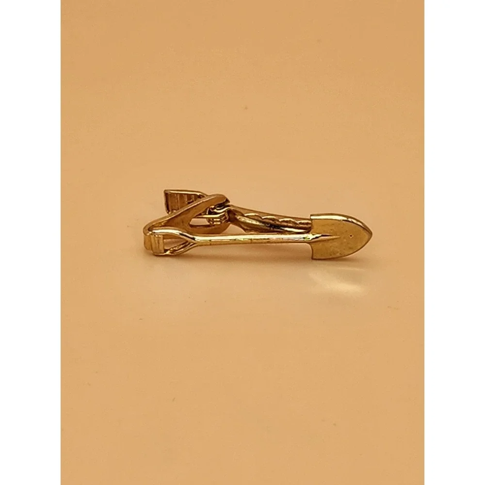 Vintage Spade Shovel D Handle Gold Tone Tie Clip Bar Small FREE $HIPPING!!
